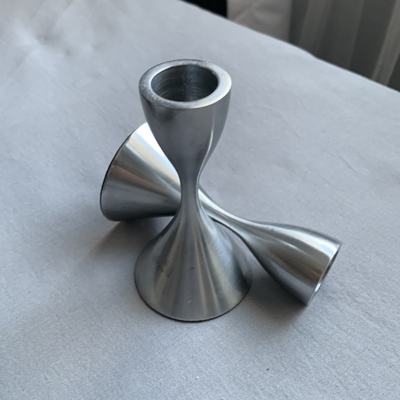Silver small  candle stick holders - Picture 4 of 4